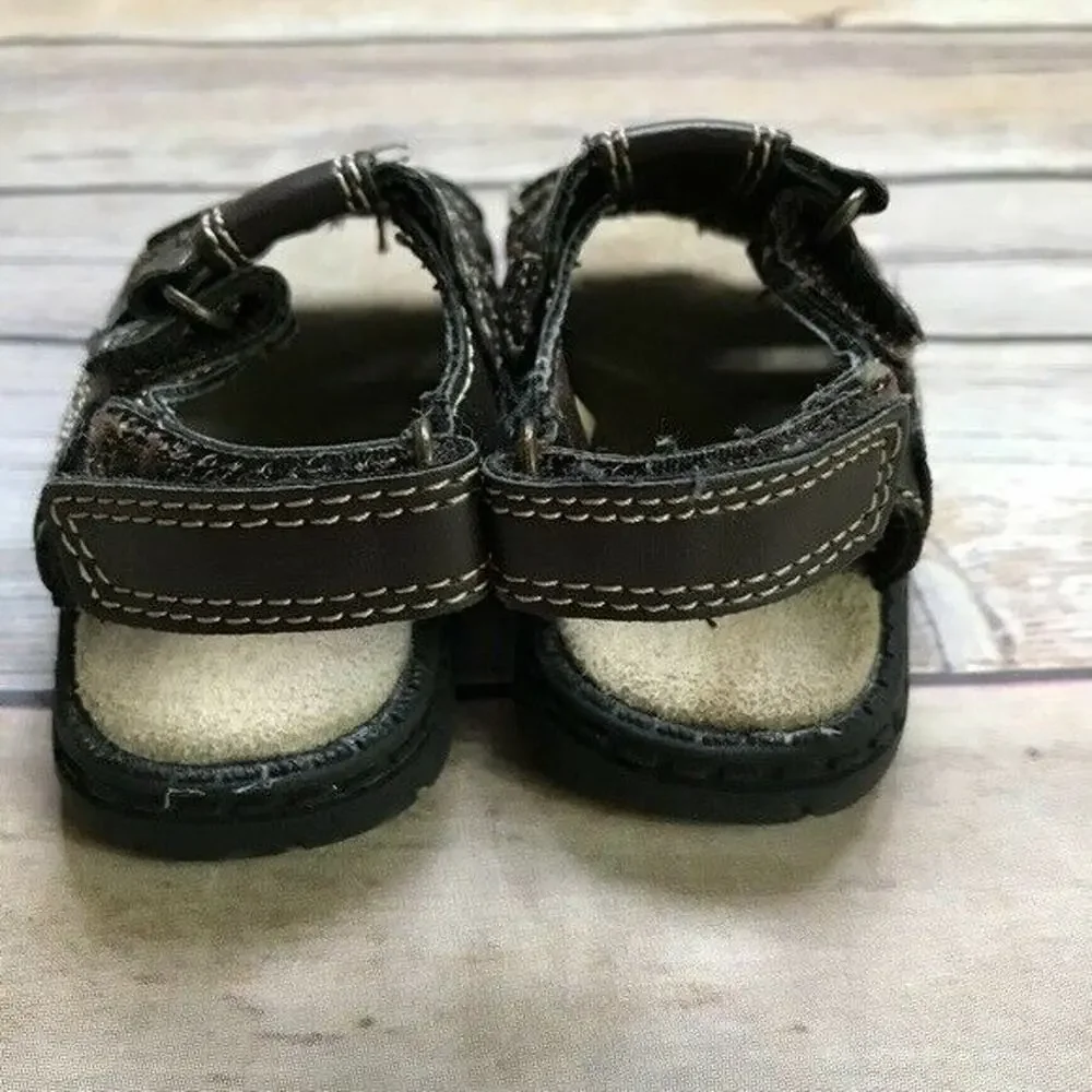 Gymboree Boys Sandals Size 3 Summer Guy Fisherman Brown‎ Black Shoes